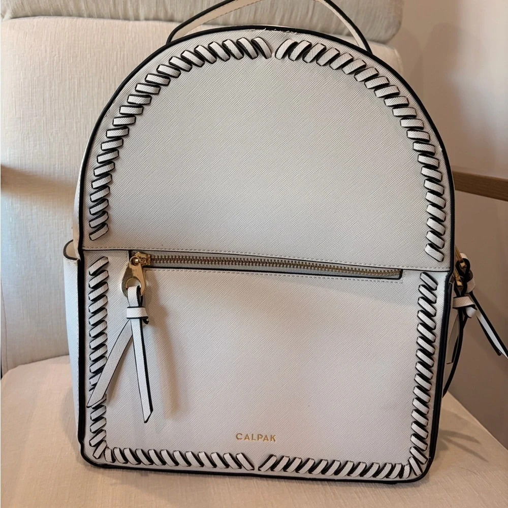Calpak Cream Backpack with Black Detailing